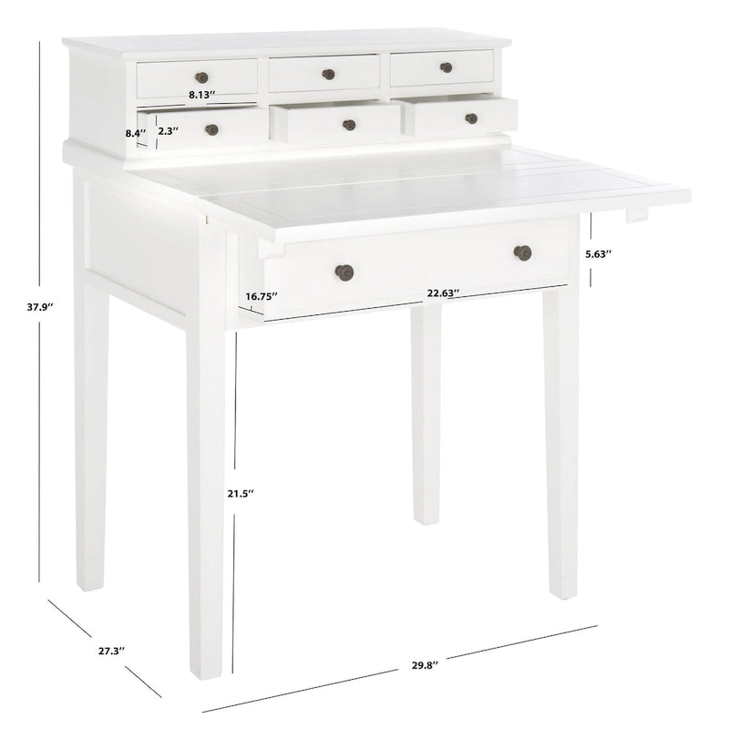 Bureau pliant à 7 tiroirs Gerly de SAFAVIEH
