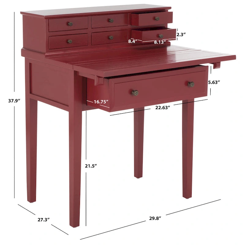 Bureau pliant à 7 tiroirs Gerly de SAFAVIEH