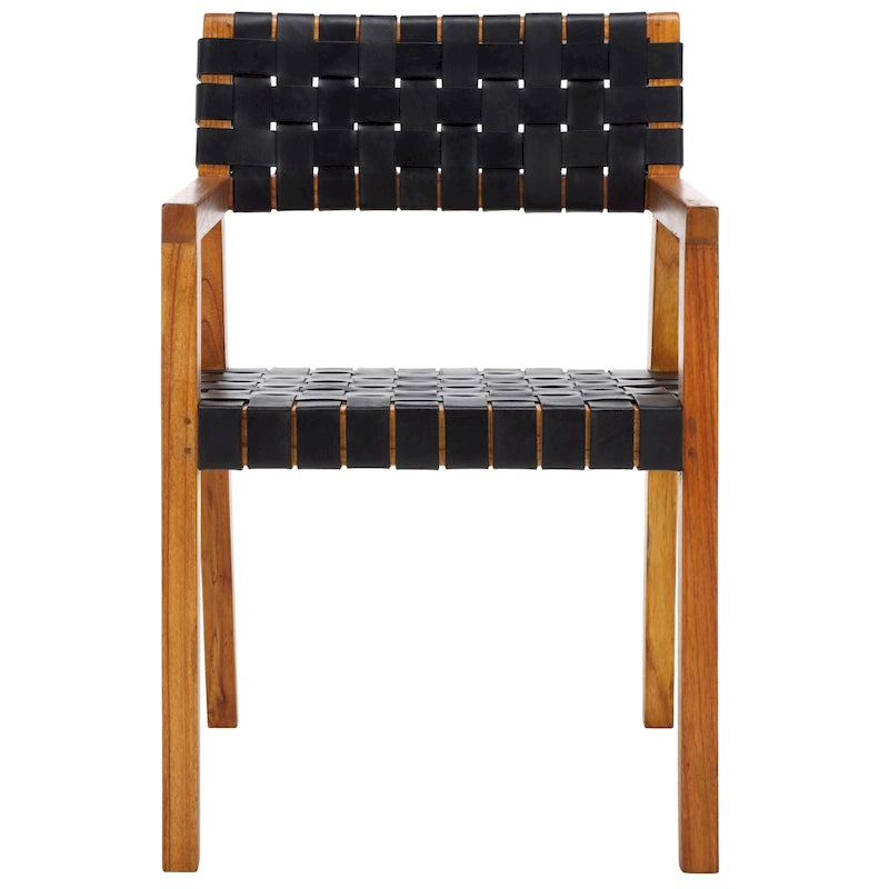 Chaise de salle à manger en cuir tressé SAFAVIEH Gerda - 22,1 L x 20,9 P x 31,9 H - 22Wx21Px32H