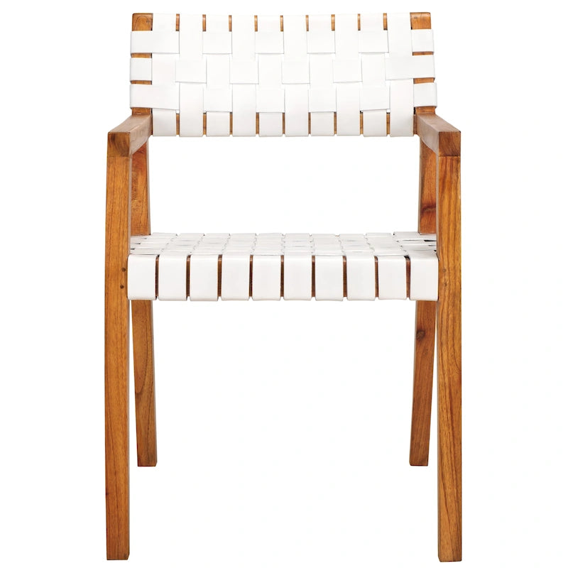 Chaise de salle à manger en cuir tressé SAFAVIEH Gerda - 22,1 L x 20,9 P x 31,9 H - 22Wx21Px32H