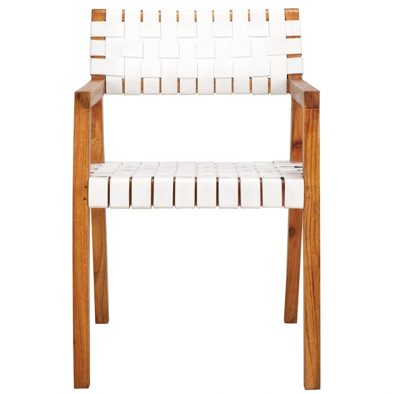 Chaise de salle à manger en cuir tressé SAFAVIEH Gerda - 22,1 L x 20,9 P x 31,9 H - 22Wx21Px32H