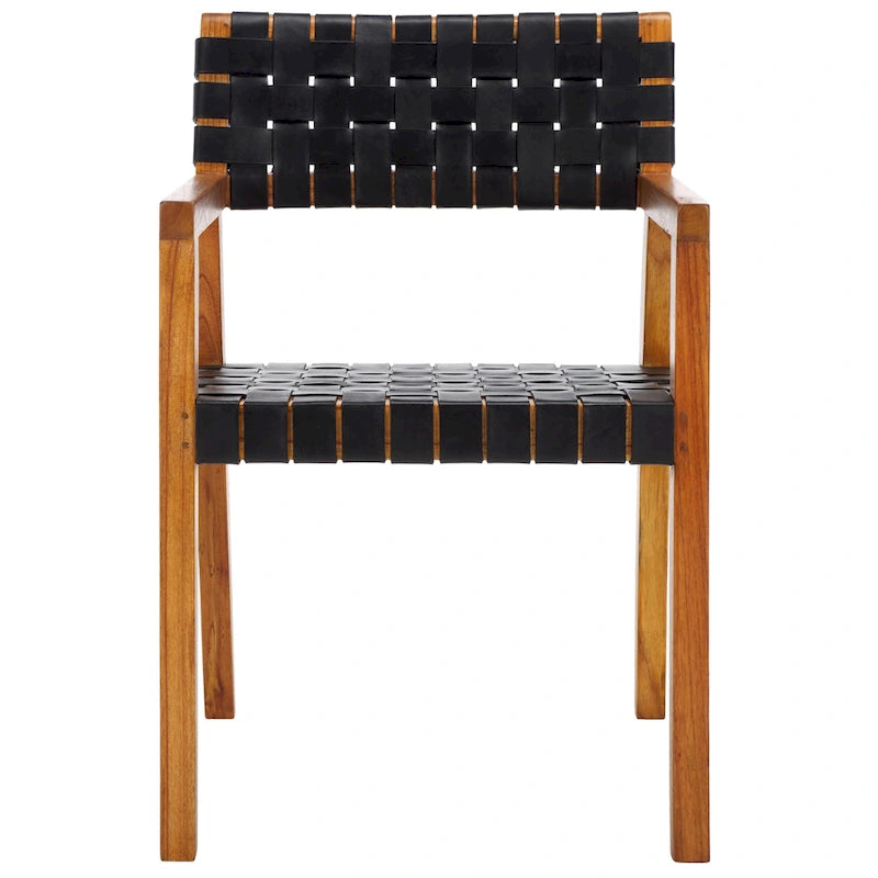 Chaise de salle à manger en cuir tressé SAFAVIEH Gerda - 22,1 L x 20,9 P x 31,9 H - 22Wx21Px32H