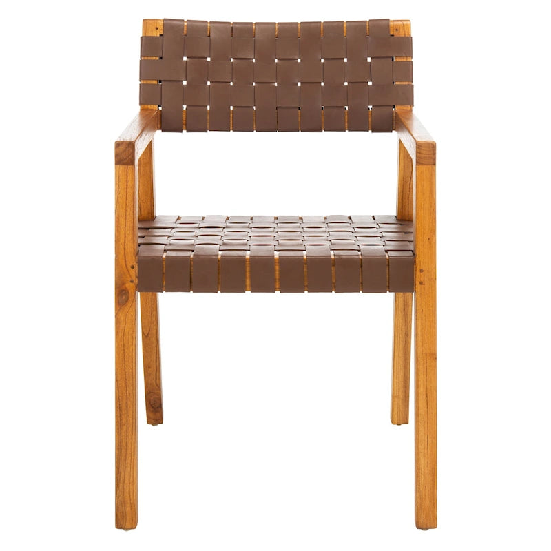 Chaise de salle à manger en cuir tressé SAFAVIEH Gerda - 22,1 L x 20,9 P x 31,9 H - 22Wx21Px32H