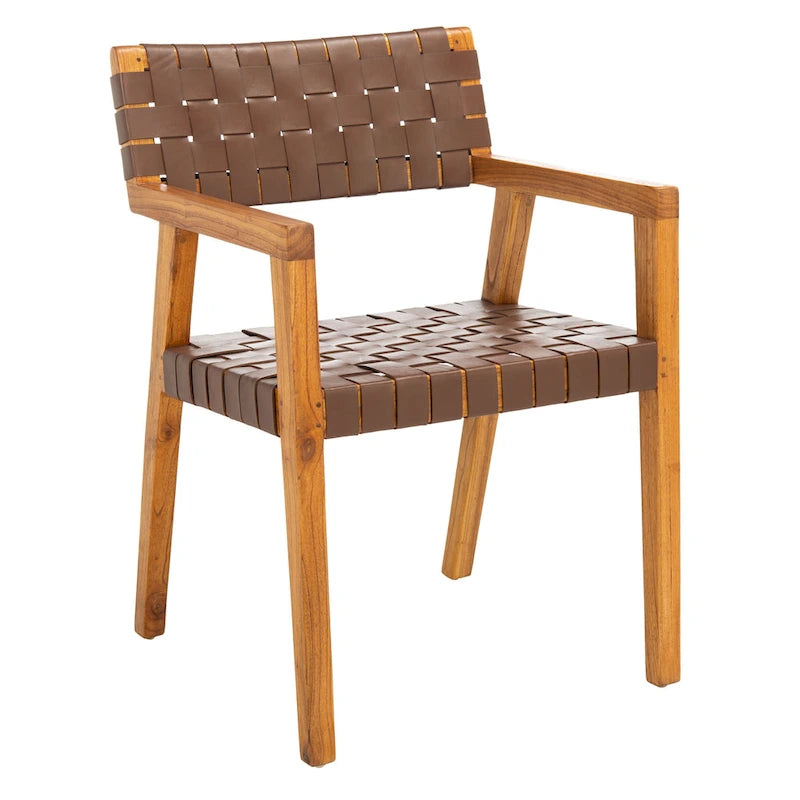 Chaise de salle à manger en cuir tressé SAFAVIEH Gerda - 22,1 L x 20,9 P x 31,9 H - 22Wx21Px32H