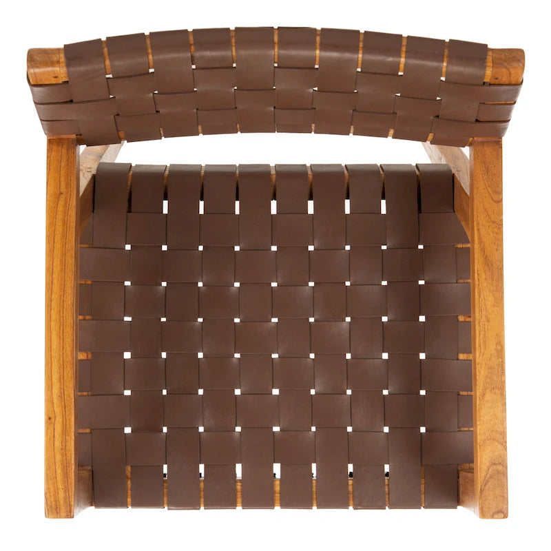 Chaise de salle à manger en cuir tressé SAFAVIEH Gerda - 22,1 L x 20,9 P x 31,9 H - 22Wx21Px32H