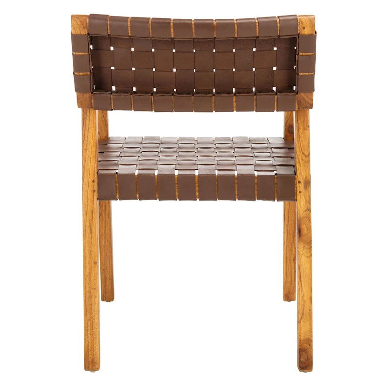Chaise de salle à manger en cuir tressé SAFAVIEH Gerda - 22,1 L x 20,9 P x 31,9 H - 22Wx21Px32H
