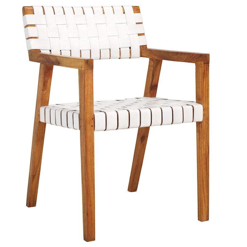 Chaise de salle à manger en cuir tressé SAFAVIEH Gerda - 22,1 L x 20,9 P x 31,9 H - 22Wx21Px32H
