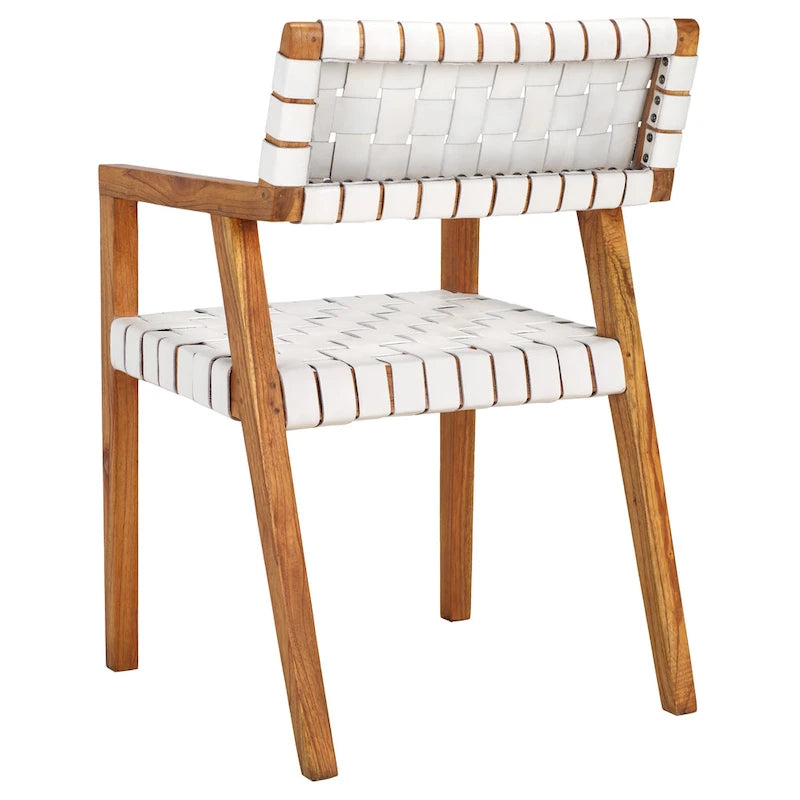 Chaise de salle à manger en cuir tressé SAFAVIEH Gerda - 22,1 L x 20,9 P x 31,9 H - 22Wx21Px32H