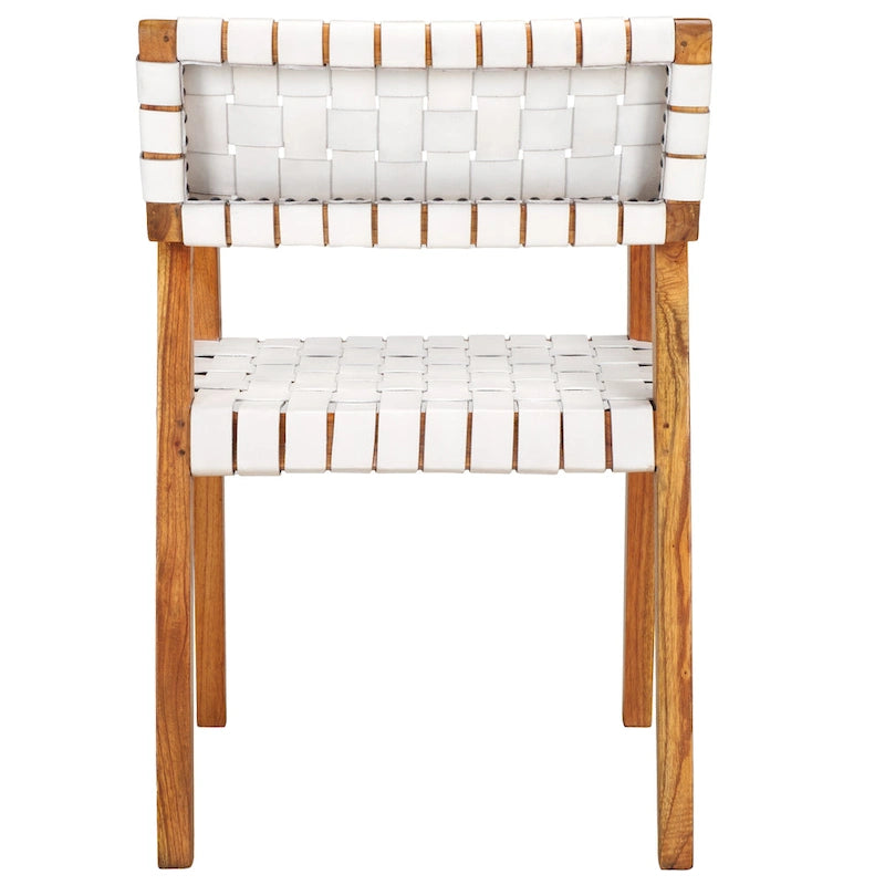Chaise de salle à manger en cuir tressé SAFAVIEH Gerda - 22,1 L x 20,9 P x 31,9 H - 22Wx21Px32H