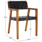 Chaise de salle à manger en cuir tressé SAFAVIEH Gerda - 22,1 L x 20,9 P x 31,9 H - 22Wx21Px32H