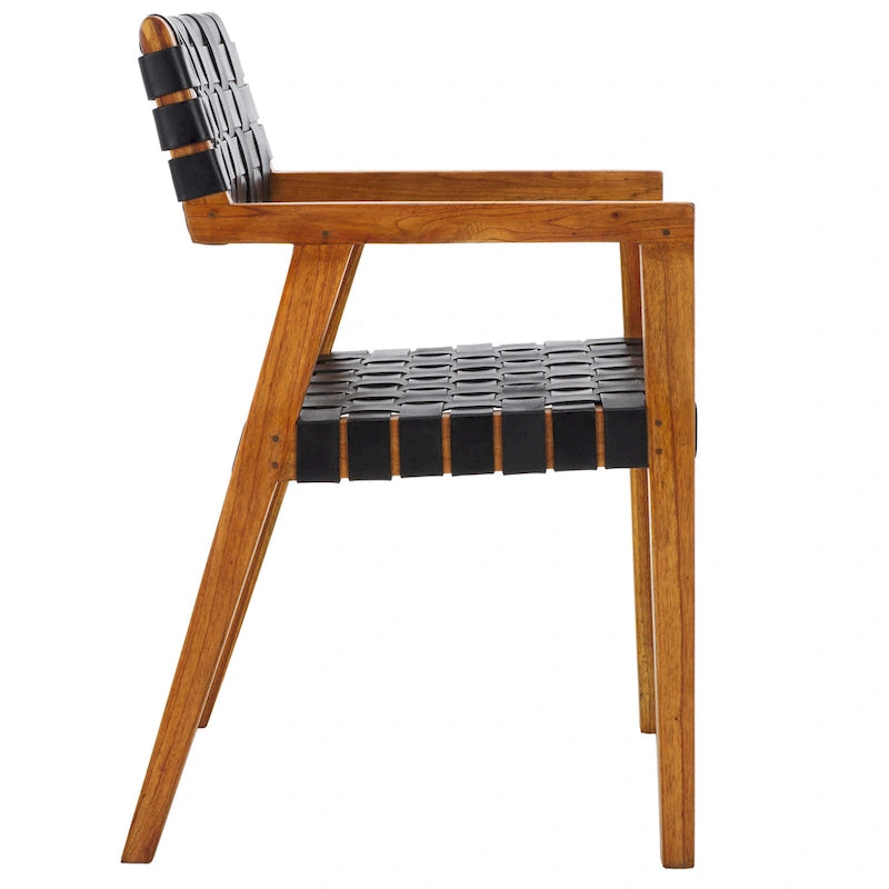 Chaise de salle à manger en cuir tressé SAFAVIEH Gerda - 22,1 L x 20,9 P x 31,9 H - 22Wx21Px32H