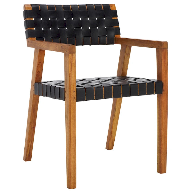 Chaise de salle à manger en cuir tressé SAFAVIEH Gerda - 22,1 L x 20,9 P x 31,9 H - 22Wx21Px32H
