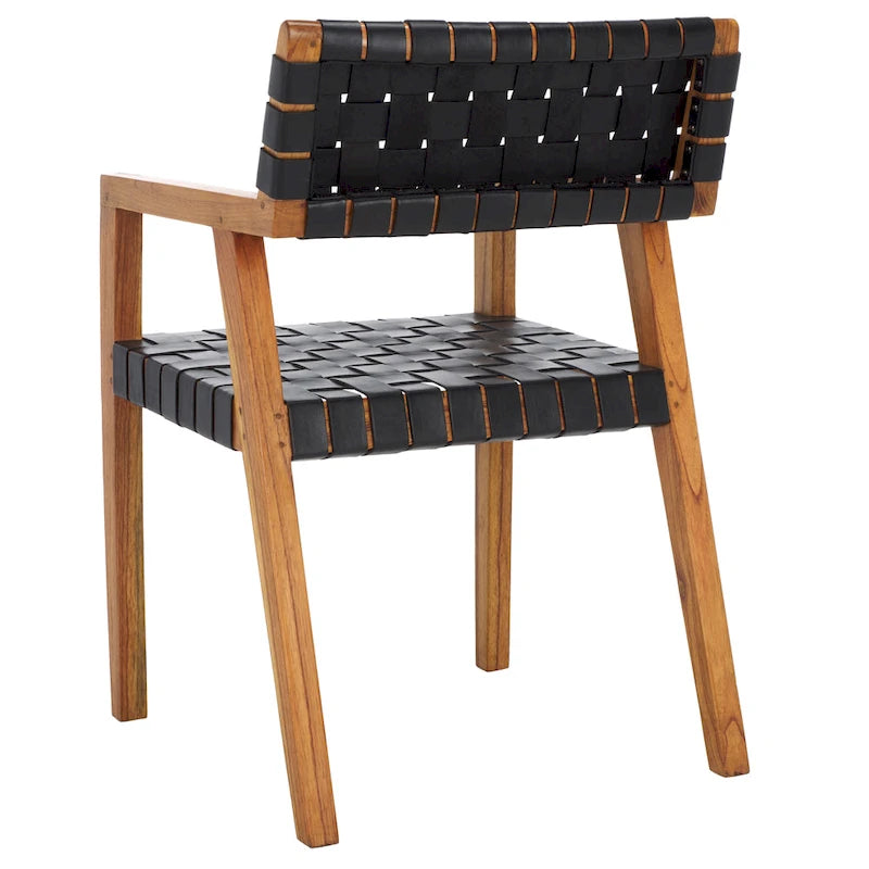 Chaise de salle à manger en cuir tressé SAFAVIEH Gerda - 22,1 L x 20,9 P x 31,9 H - 22Wx21Px32H