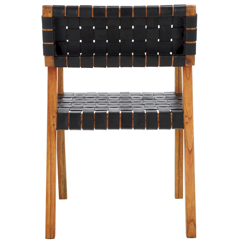 Chaise de salle à manger en cuir tressé SAFAVIEH Gerda - 22,1 L x 20,9 P x 31,9 H - 22Wx21Px32H