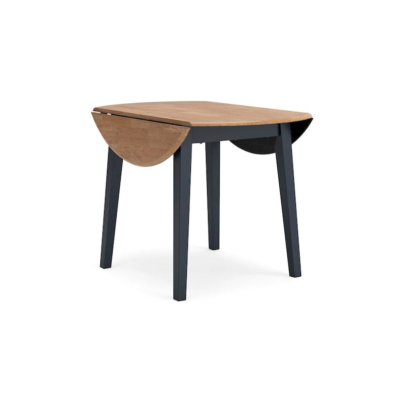 Table de salle à manger Gasy, extensible de 26 à 42 pouces, bleu foncé, bois, 2 rallonges