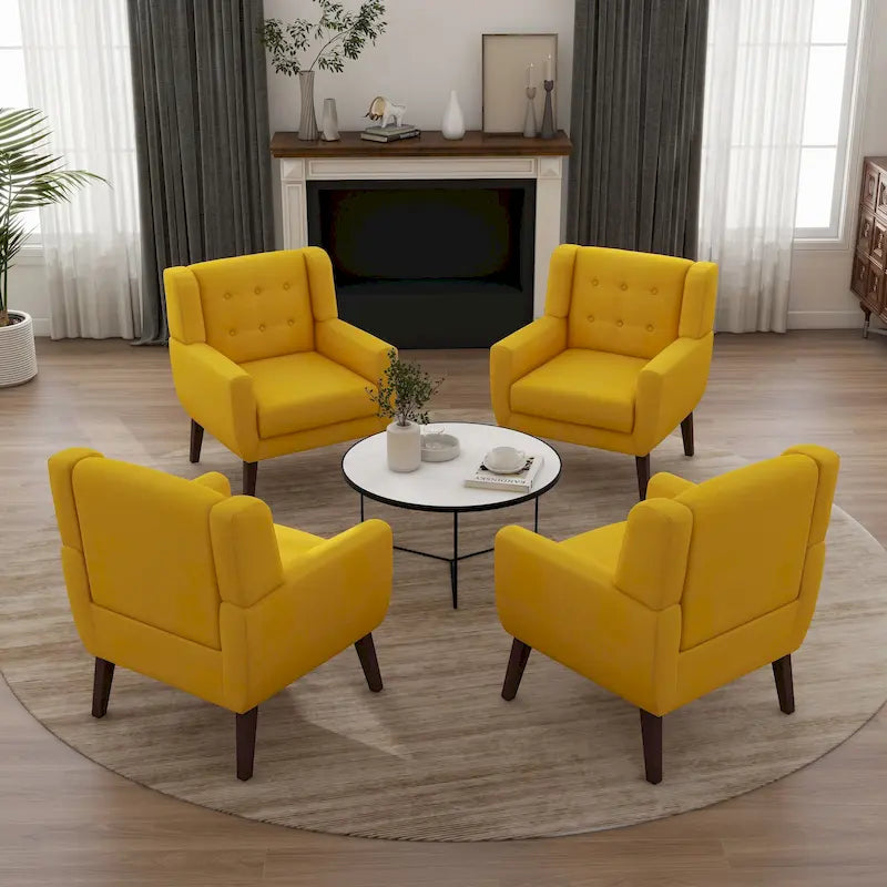 Lot de 4 fauteuils d'appoint en coton pour le salon