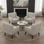 Lot de 4 fauteuils d'appoint en coton pour le salon
