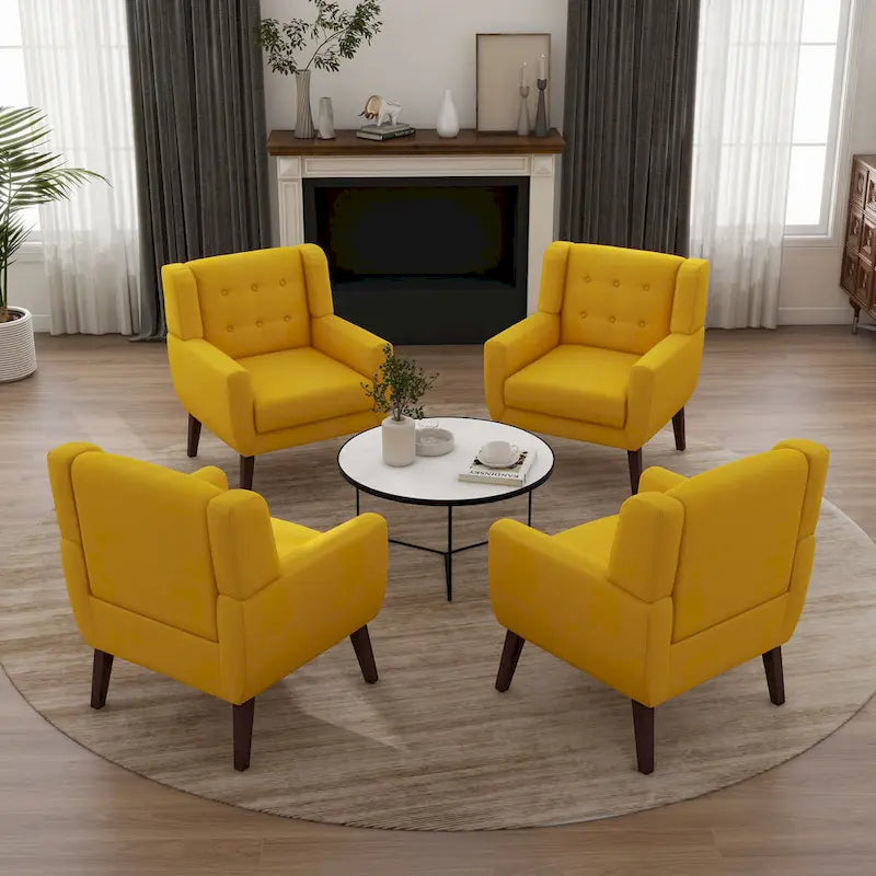 Lot de 4 fauteuils d'appoint en coton pour le salon