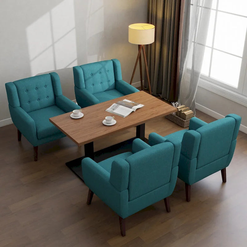 Lot de 4 fauteuils d'appoint en coton pour le salon