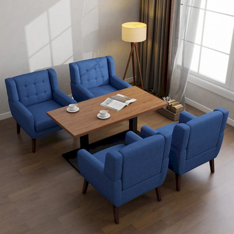 Lot de 4 fauteuils d'appoint en coton pour le salon