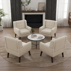 Lot de 4 fauteuils d'appoint en coton pour le salon