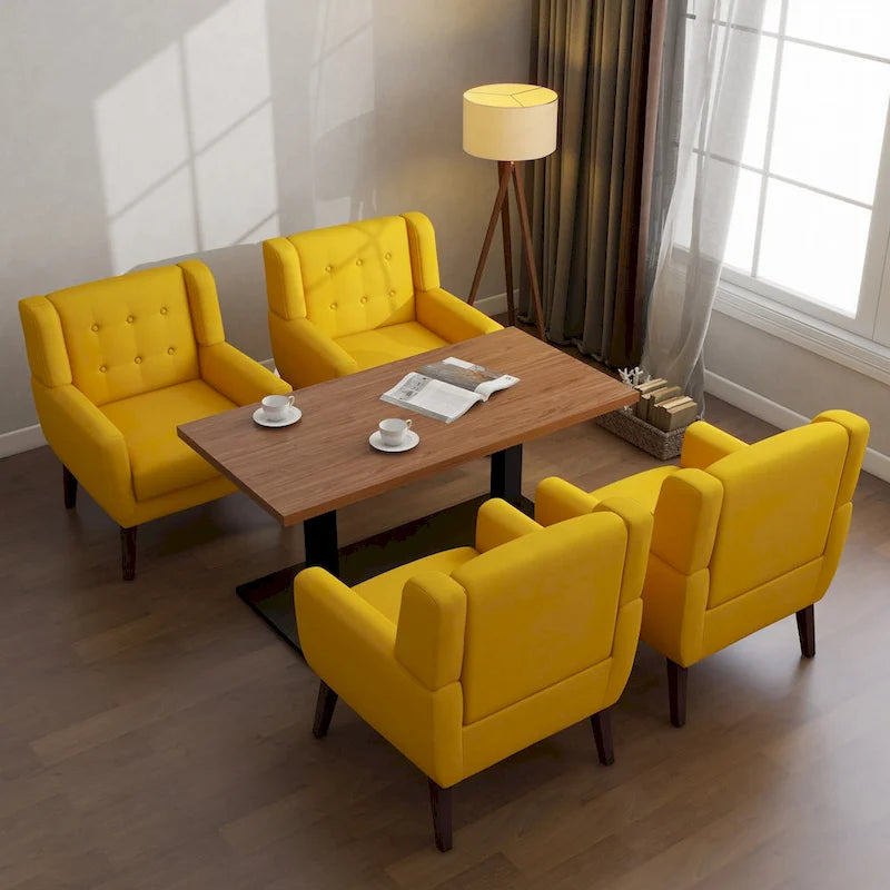 Lot de 4 fauteuils d'appoint en coton pour le salon