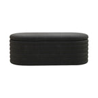 Storage Chenille Ottoman Bench Upholstered Fabric Storage Bench End of Bed Stool with Safety Hinge