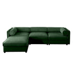 109 Chenille Upholstered L-Shaped Modular Sectional Sofa with Storage Seat, DIY Combination