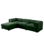 109 Chenille Upholstered L-Shaped Modular Sectional Sofa with Storage Seat, DIY Combination