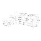 109 Chenille Upholstered L-Shaped Modular Sectional Sofa with Storage Seat, DIY Combination