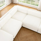 109 Chenille Upholstered L-Shaped Modular Sectional Sofa with Storage Seat, DIY Combination
