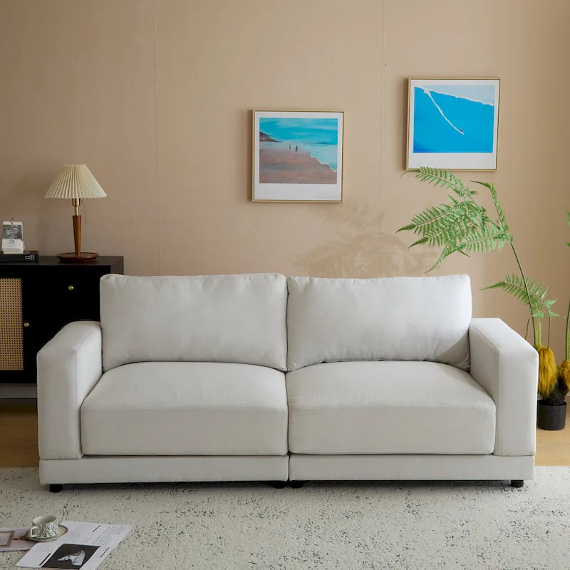 Christopher Knight Home - Grace 81 Modern Upholstery Sofa Loveseat with Square Arms