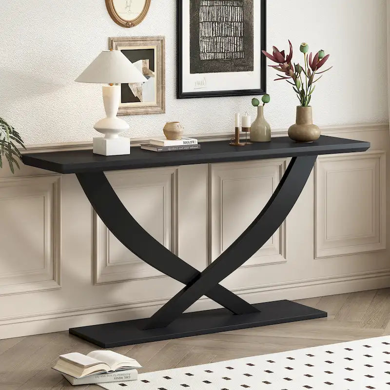 Christopher Knight Home - Mirod, console de style rustique moderne avec pieds en X pour salon et chambre à coucher