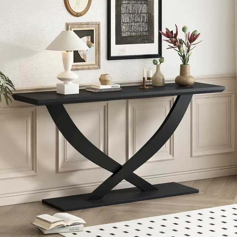 Christopher Knight Home - Mirod, console de style rustique moderne avec pieds en X pour salon et chambre à coucher