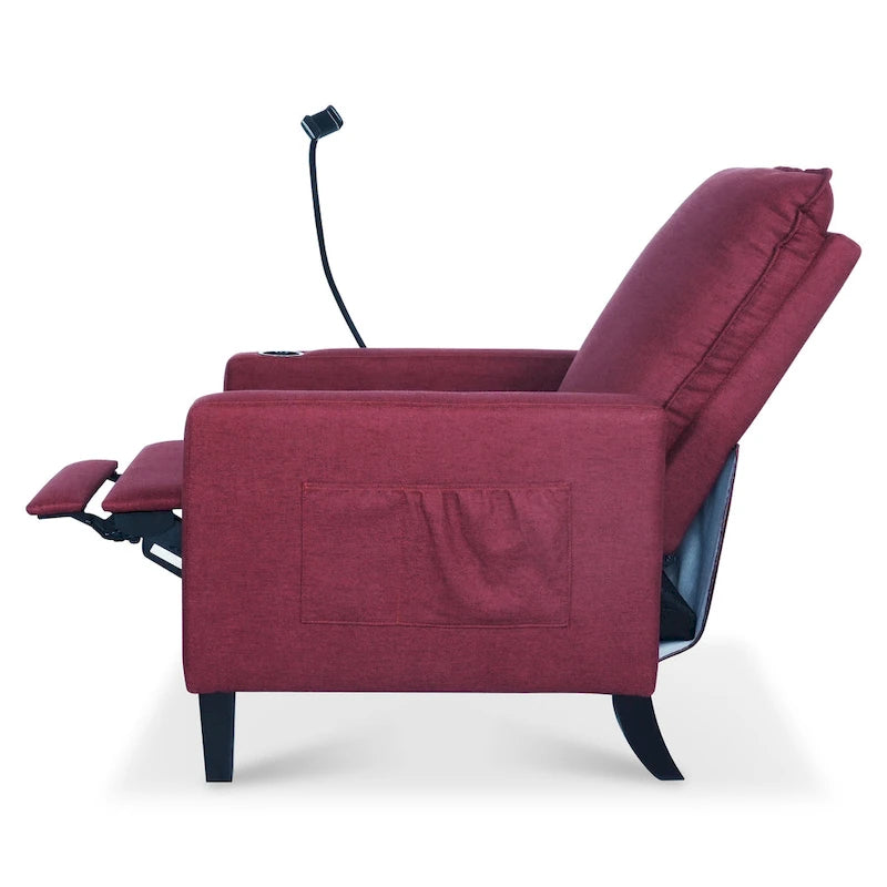 Christopher Knight Home - Canapé inclinable réglable Mason avec porte-gobelet et rangement pratique