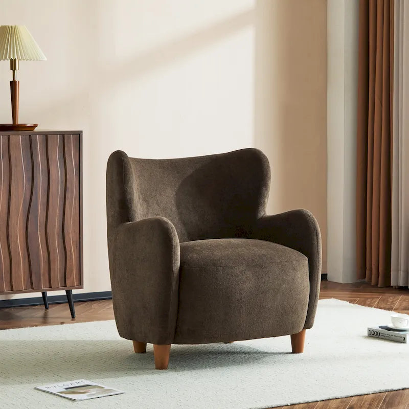 Bacho Fabric Wingback Accent Chair by Christopher Knight Home