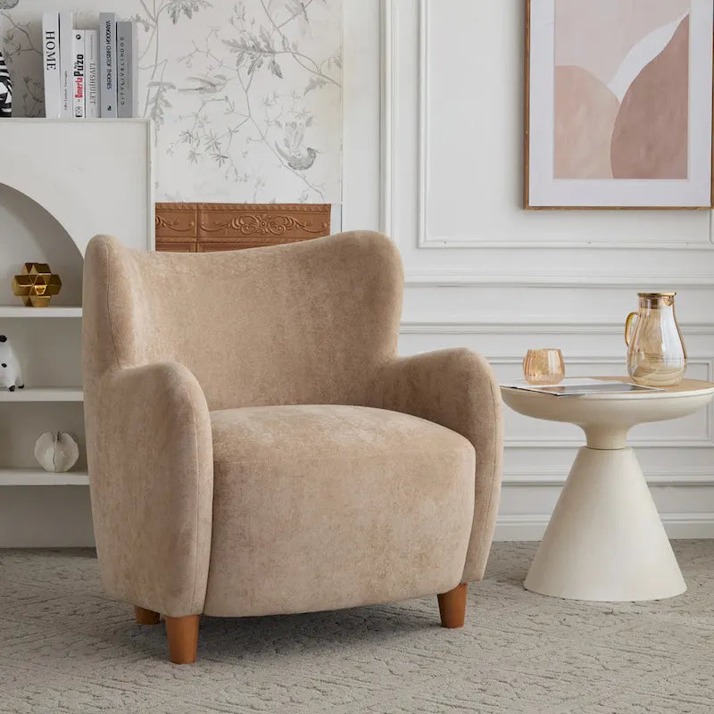 Bacho Fabric Wingback Accent Chair by Christopher Knight Home