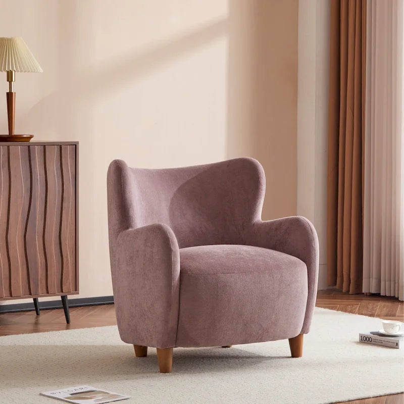 Bacho Fabric Wingback Accent Chair by Christopher Knight Home