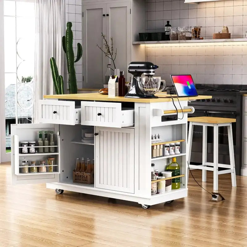 Îlot de cuisine Frost de 53 pouces avec abattant