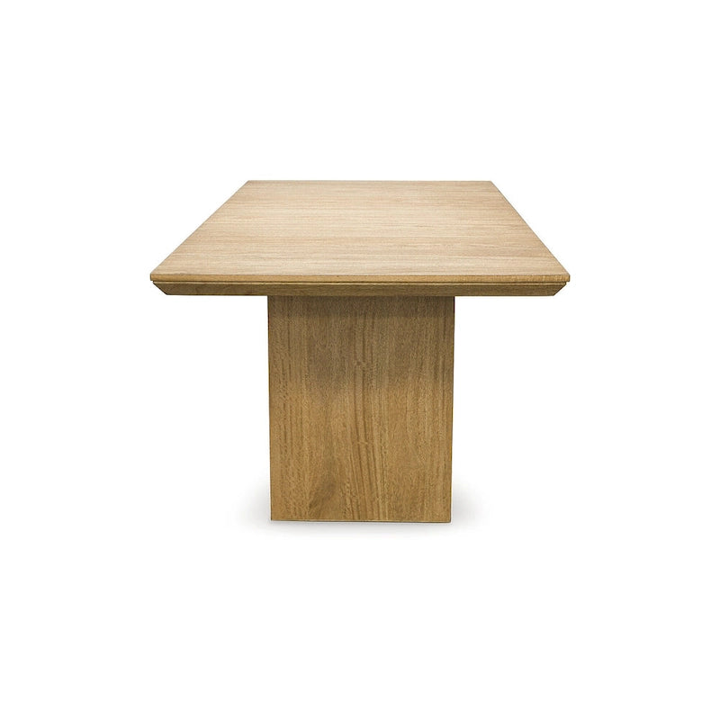 Signature Design by Ashley Sherbana Table de salle à manger rectangulaire avec rallonge brun clair – 40 l x 90 P x 30 H