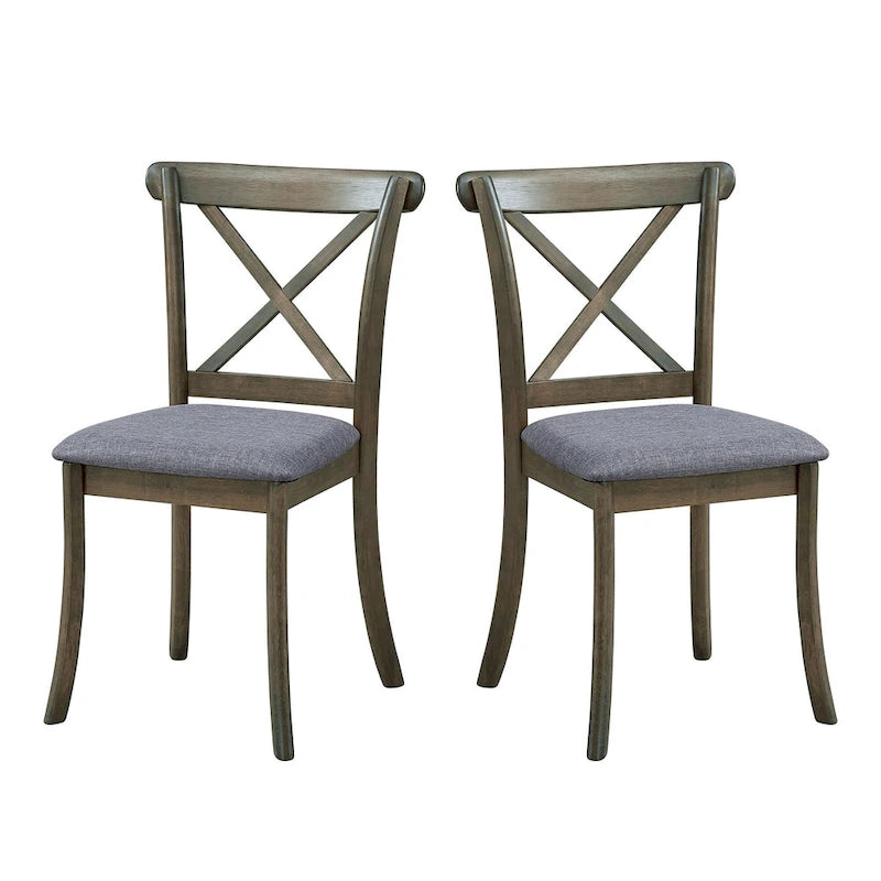 Wooden X Back Dining Chairs Set of 2