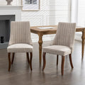 2-Piece Armless Dining Chairs Set with High Back, Upholstered Kitchen Accent Chairs with Curved Solid Wood Legs