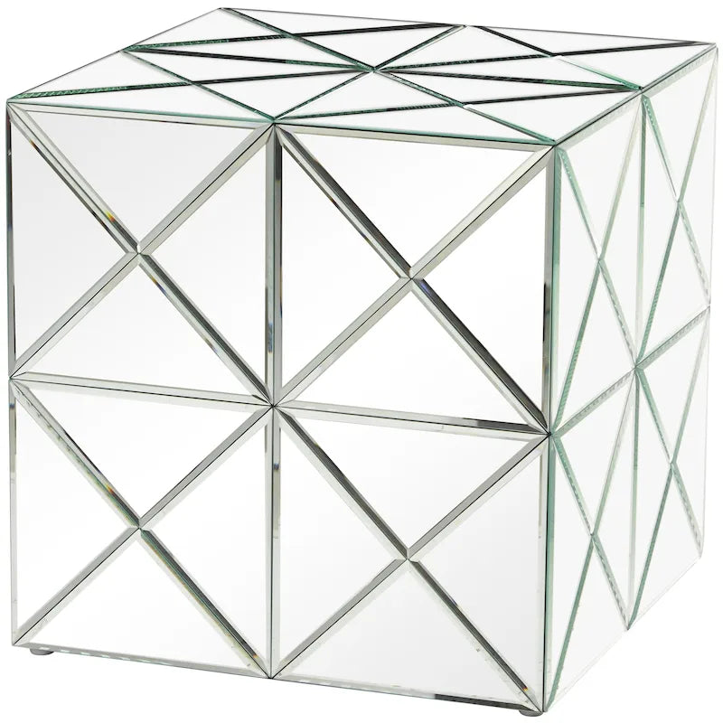 Table d'appoint miroir en verre - Argent - Roche River Decor
