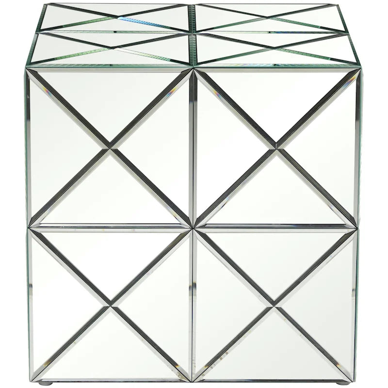 Table d'appoint miroir en verre - Argent - Roche River Decor