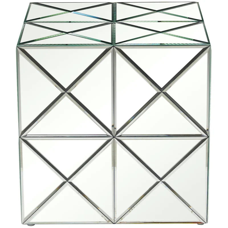 Table d'appoint miroir en verre - Argent - Roche River Decor