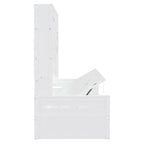 Lit de jour double avec vérin hydraulique, 3 espaces de rangement et étagères et armoires intégrées