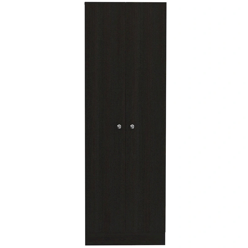 HomeRoots 71 Armoire à provisions ou de rangement en bois noir - 23,6" X 70,8" X 11,8"