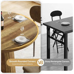 Table de salle à manger ronde pour 4 à 6 personnes, table de cuisine de ferme de 119 cm