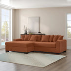 111 Corduroy L-Shaped Sectional Sofa with Convertible Chaise
