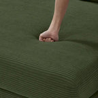 111 Corduroy L-Shaped Sectional Sofa with Convertible Chaise